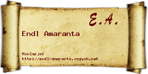 Endl Amaranta névjegykártya